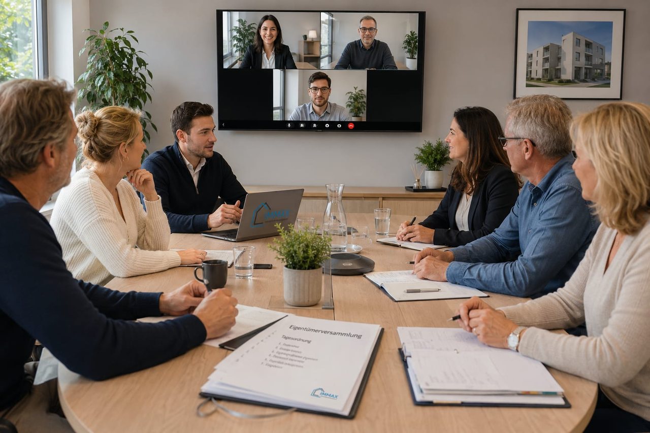 Eigentümerversammlung im Besprechungsraum von IMMAX.